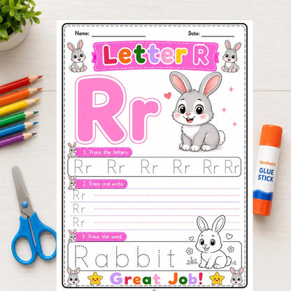 A-Z Alphabet Tracing Worksheets | Preschool ABC Handwriting Printable PDF