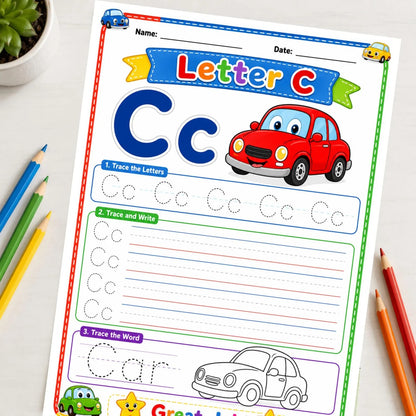 A-Z Alphabet Tracing Worksheets | Preschool ABC Handwriting Printable PDF