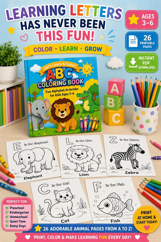 ABC Animal Coloring Book for Kids | Fun Alphabet Learning Activity A-Z
