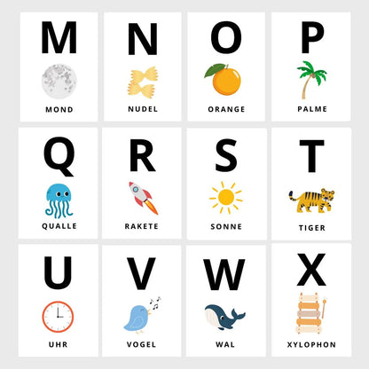 ABC Alphabet Flash Cards for Kids (Printable PDF) | 26 A-Z Flashcards + 7 Cut-Out Pages | Preschool, Kindergarten & Homeschool Learning | Digital Download