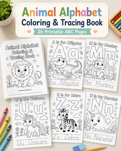 Alphabet Coloring Book for Kids | Printable ABC Worksheets