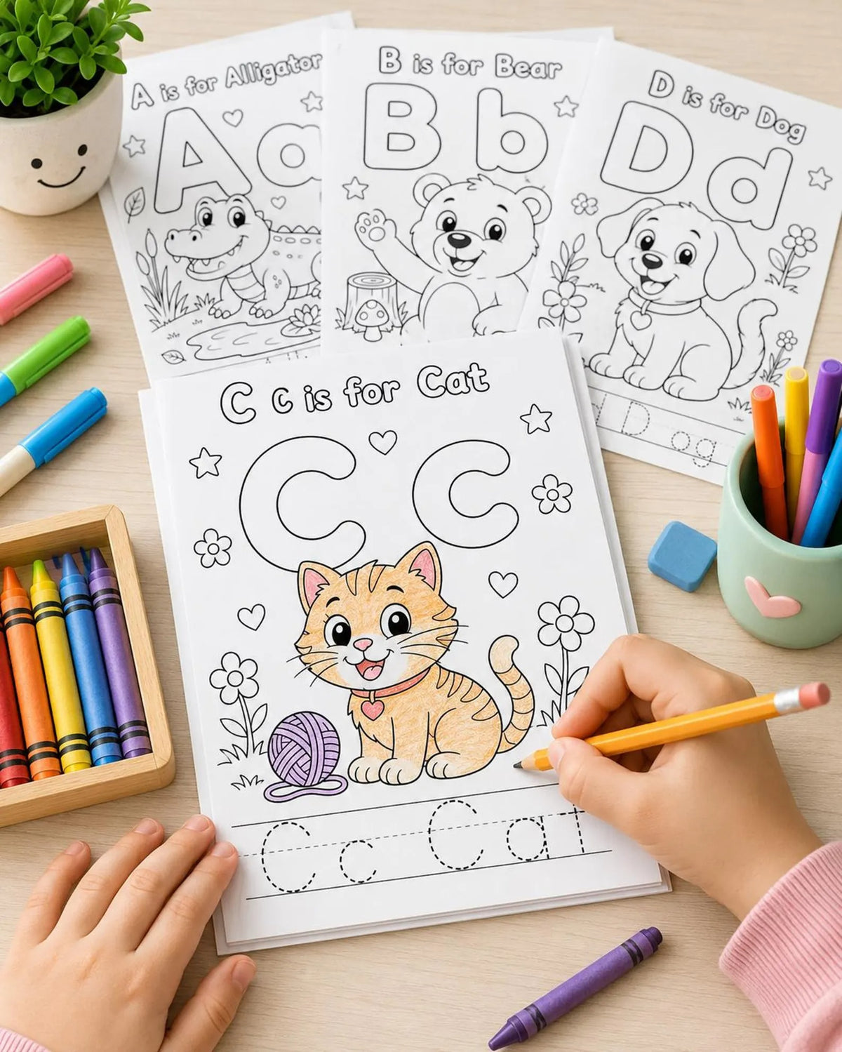 Alphabet Coloring Book for Kids | Printable ABC Worksheets