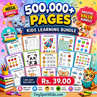 500,000+ Kids Educational Printables Bundle | Printable Worksheets, Coloring Pages, Busy Books