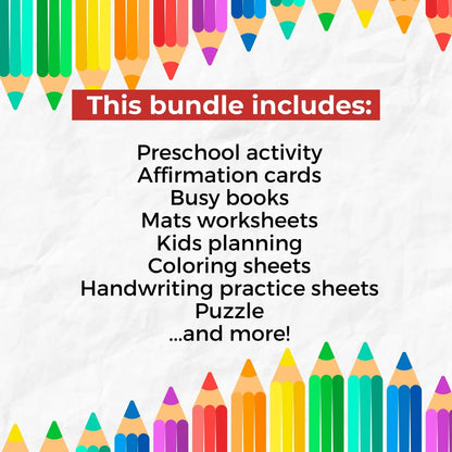 Kids Activity Bundle – 3200+ Editable Canva Templates, PLR Worksheets, Learning Activities, Crafts, Games & Coloring Pages | Digital Products Download
