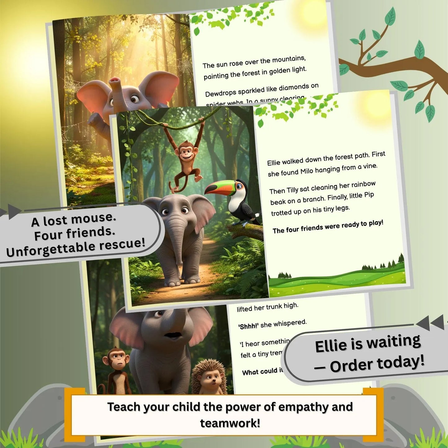 Kids Story Book PDF – A Friend Like Ellie | Children's Kindness Adventure Digital Download