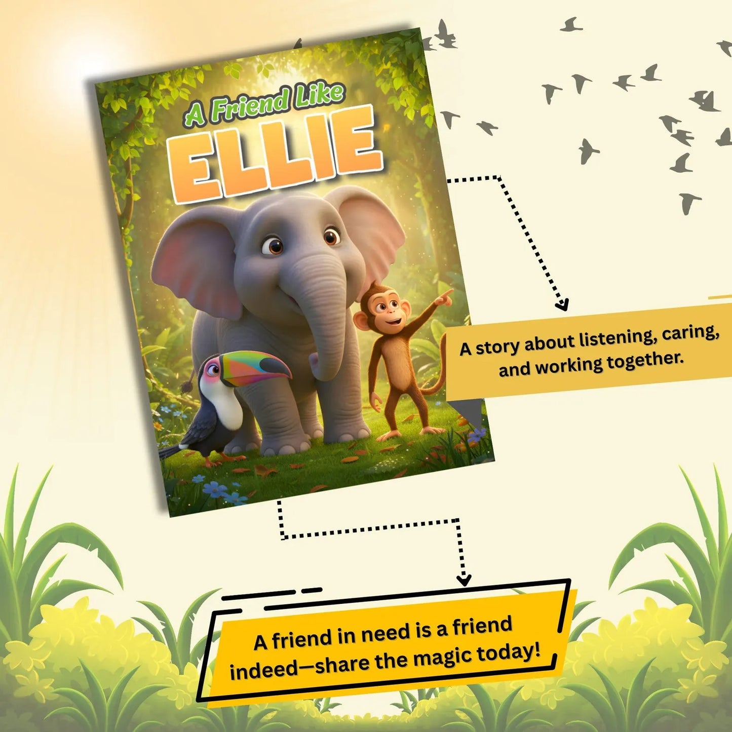 Kids Story Book PDF – A Friend Like Ellie | Children's Kindness Adventure Digital Download
