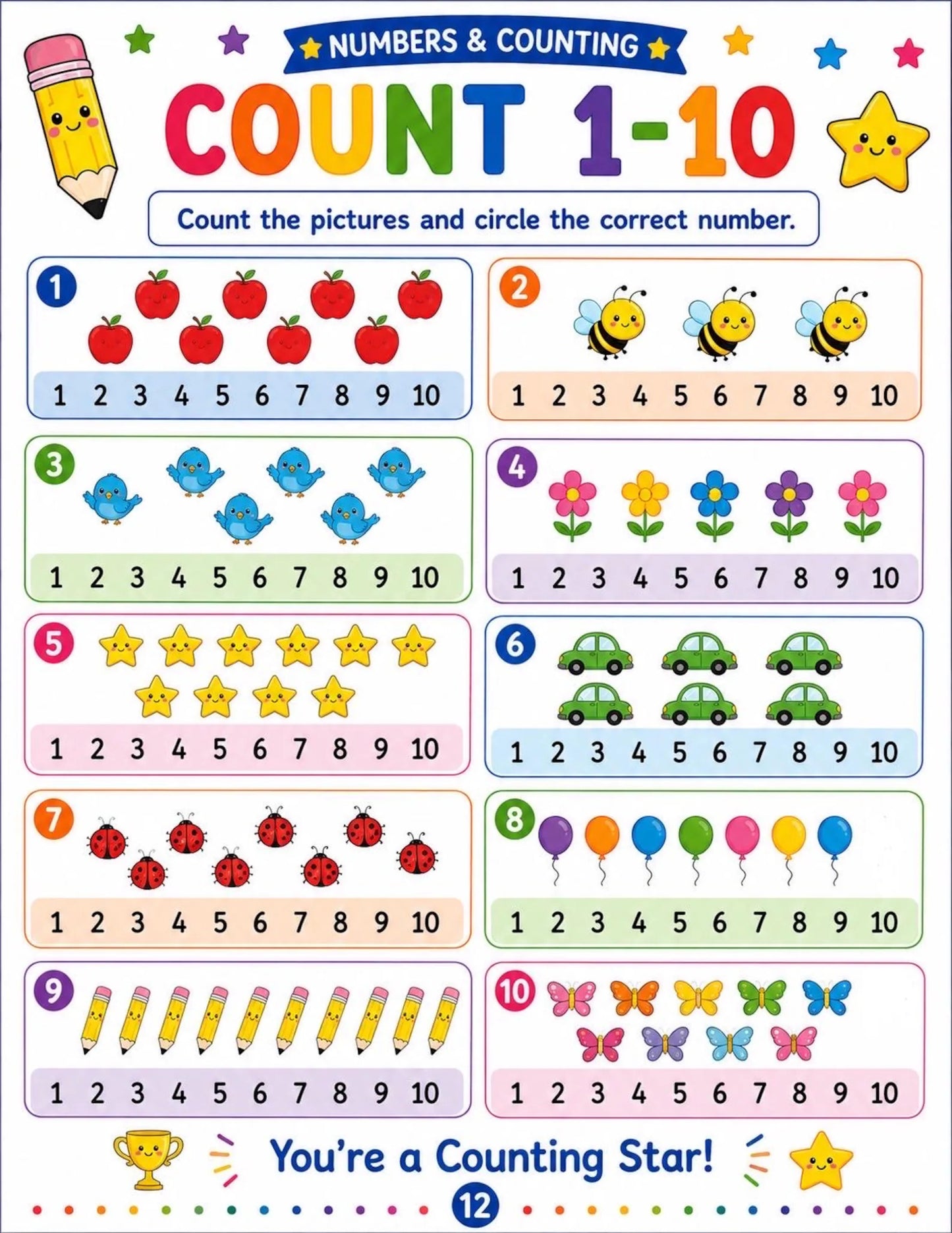 Kindergarten Readiness Workbook Ages 4-6 | 30 Printable Preschool & Pre-K Learning Activities | Letter Tracing, Numbers, Shapes, Early Math, Patterns & Pre-Writing Worksheets | Homeschool PDF