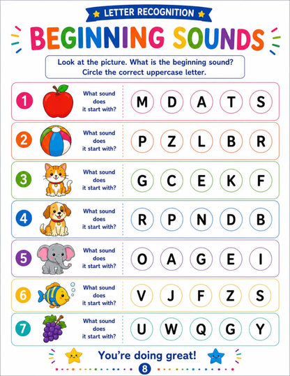 Kindergarten Readiness Workbook Ages 4-6 | 30 Printable Preschool & Pre-K Learning Activities | Letter Tracing, Numbers, Shapes, Early Math, Patterns & Pre-Writing Worksheets | Homeschool PDF