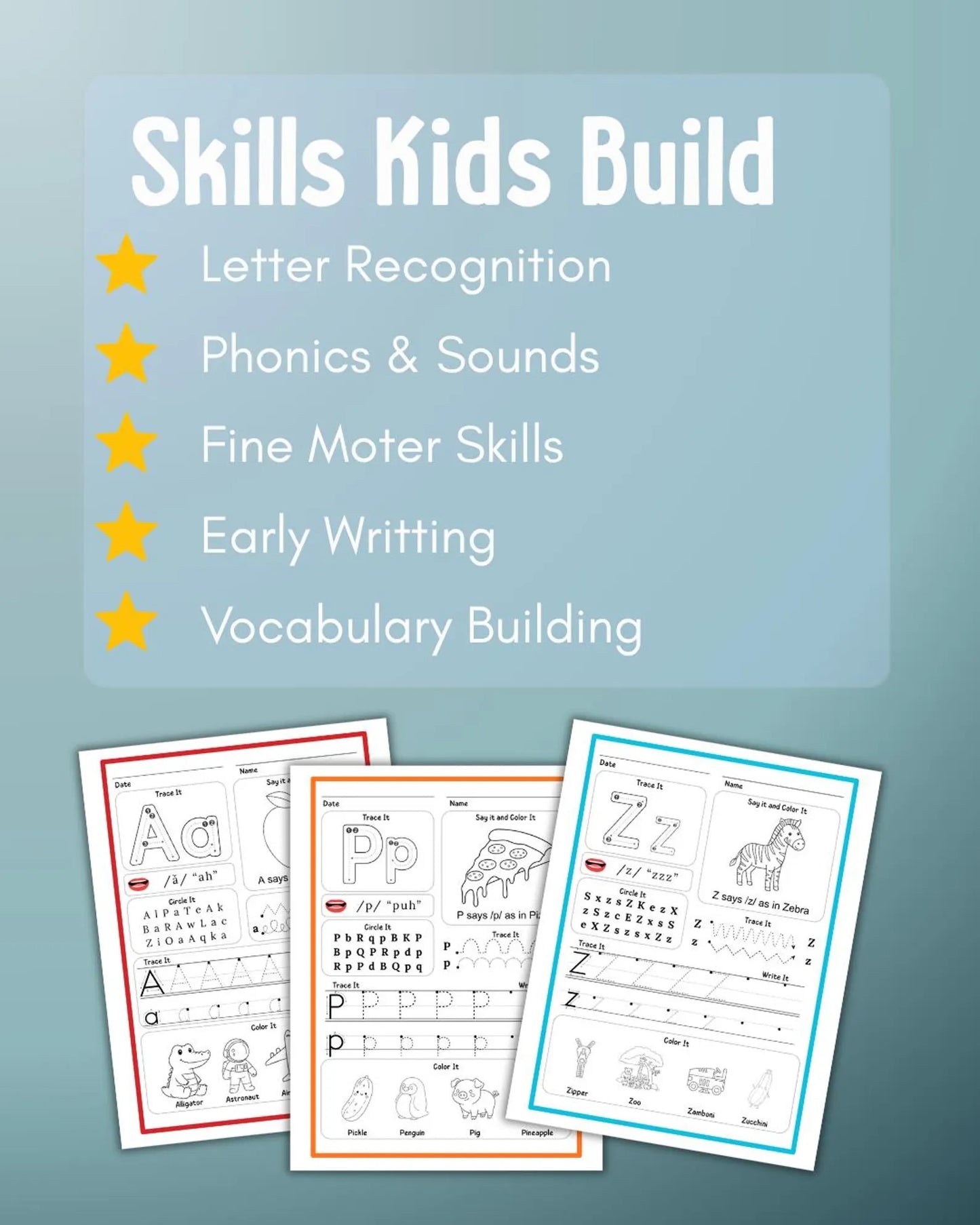 Phonics Workbook & ABC Alphabet Tracing