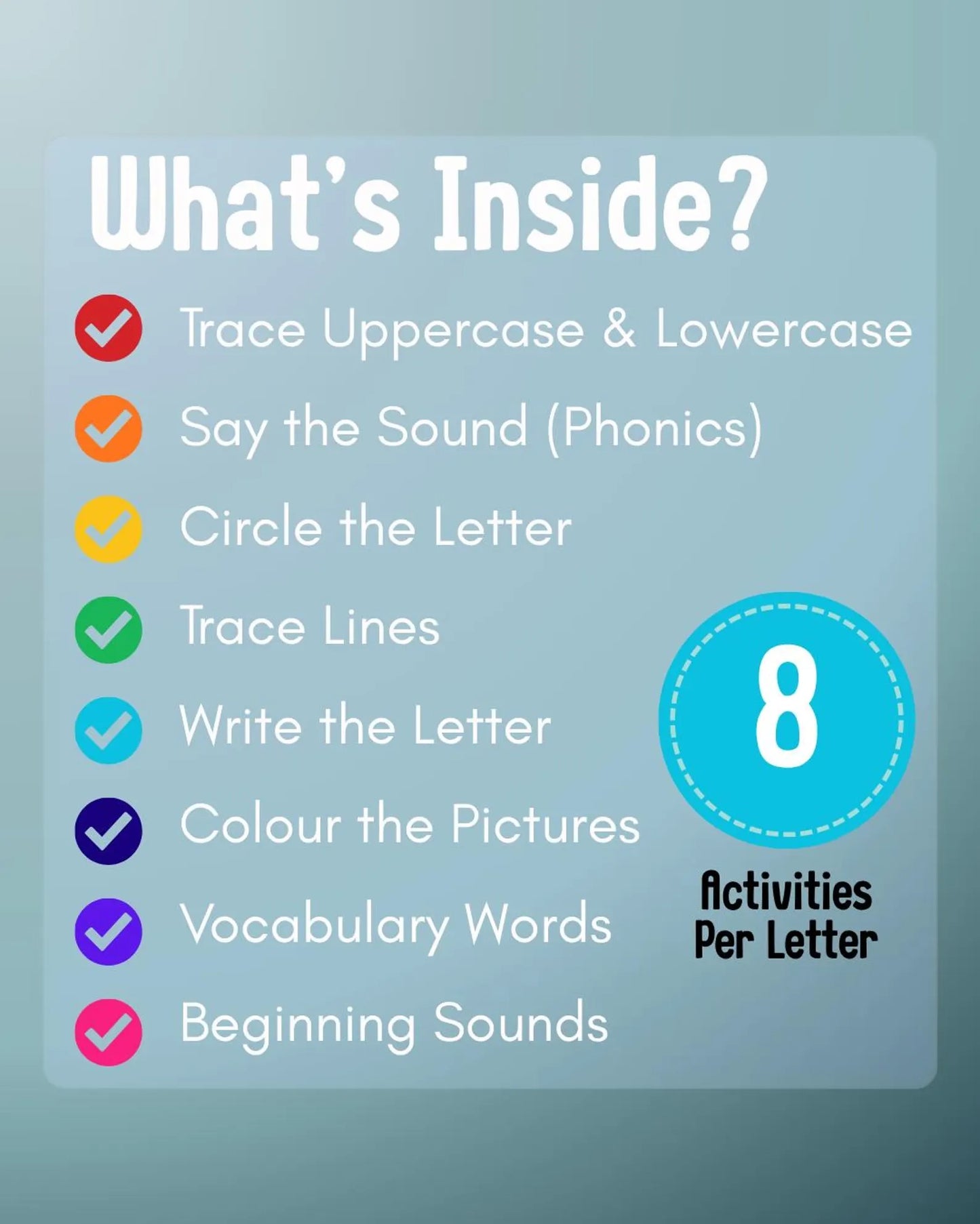 Phonics Workbook & ABC Alphabet Tracing