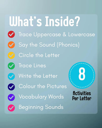 Phonics Workbook & ABC Alphabet Tracing