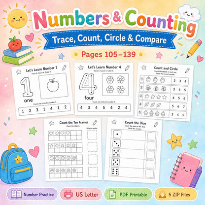 Preschool Curriculum Bundle Ages 3–4 | 200+ Worksheets