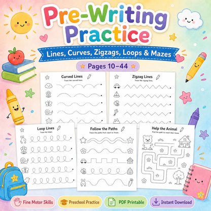 Preschool Curriculum Bundle Ages 3–4 | 200+ Worksheets