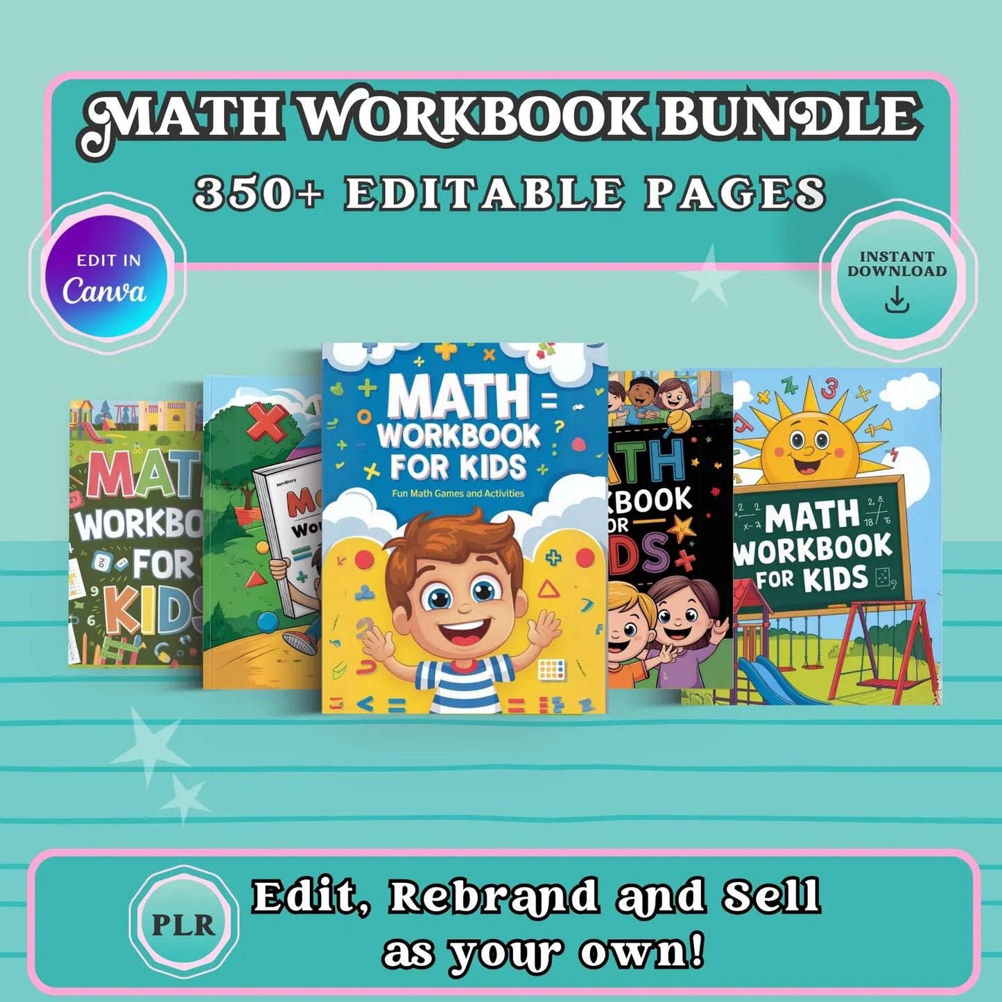 Preschool Math Workbook Bundle | Addition & Subtraction Canva PLR