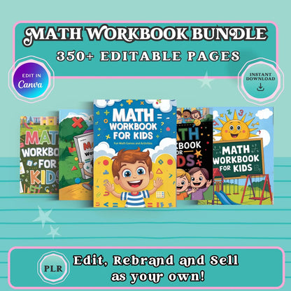 Preschool Math Workbook Bundle | Addition & Subtraction Canva PLR