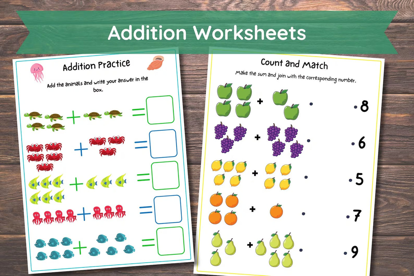 Preschool Math Worksheets | Counting & Addition Printable