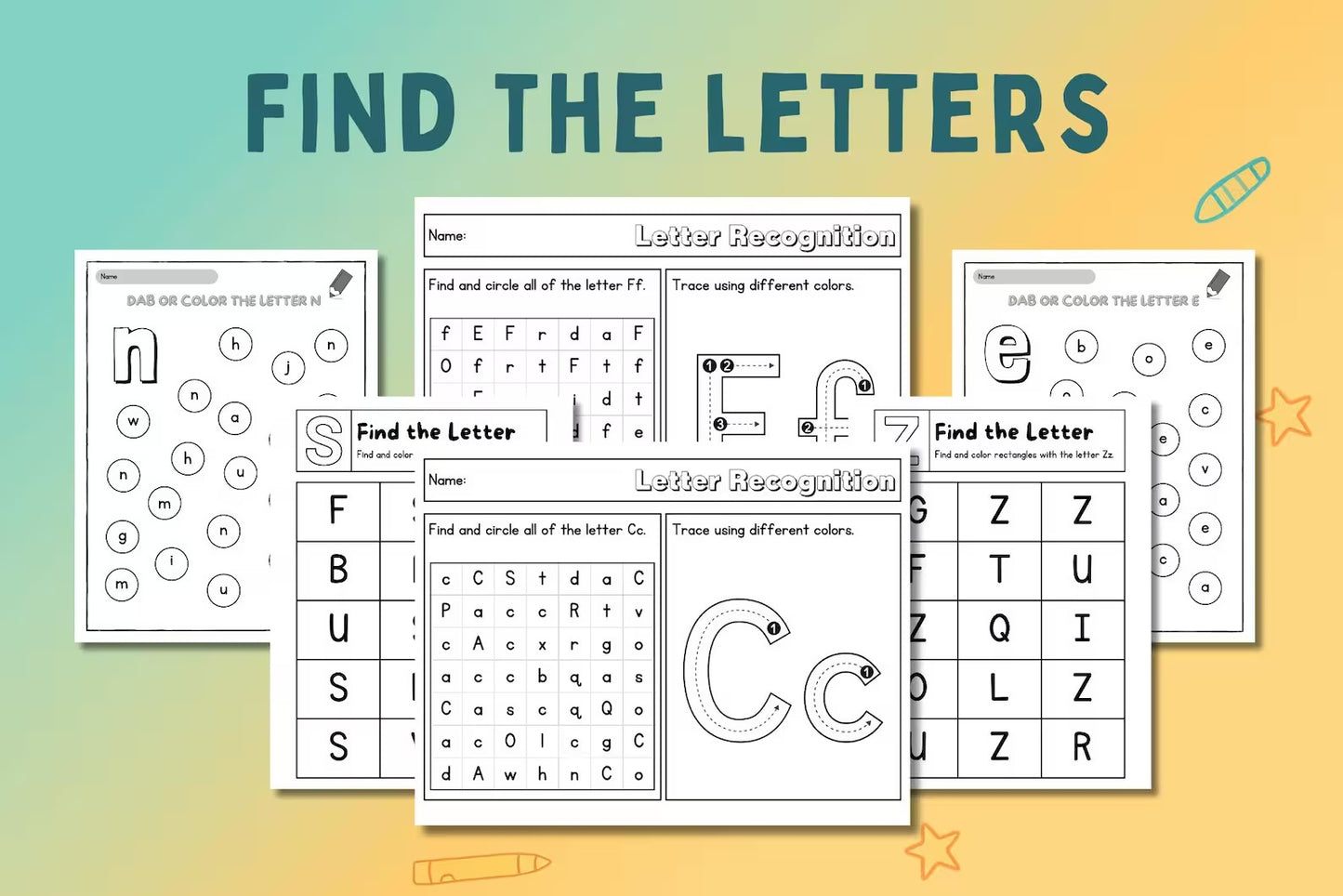 Preschool & Kindergarten Worksheets Bundle | 600+ Pages | Tracing, Alphabet, Math, Dot Marker, Fine Motor