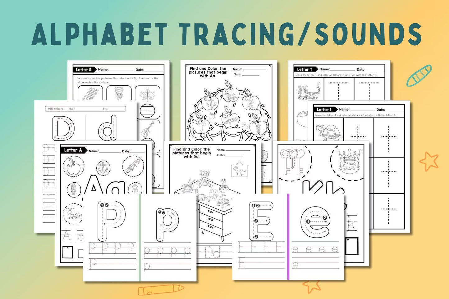 Preschool & Kindergarten Worksheets Bundle | 600+ Pages | Tracing, Alphabet, Math, Dot Marker, Fine Motor