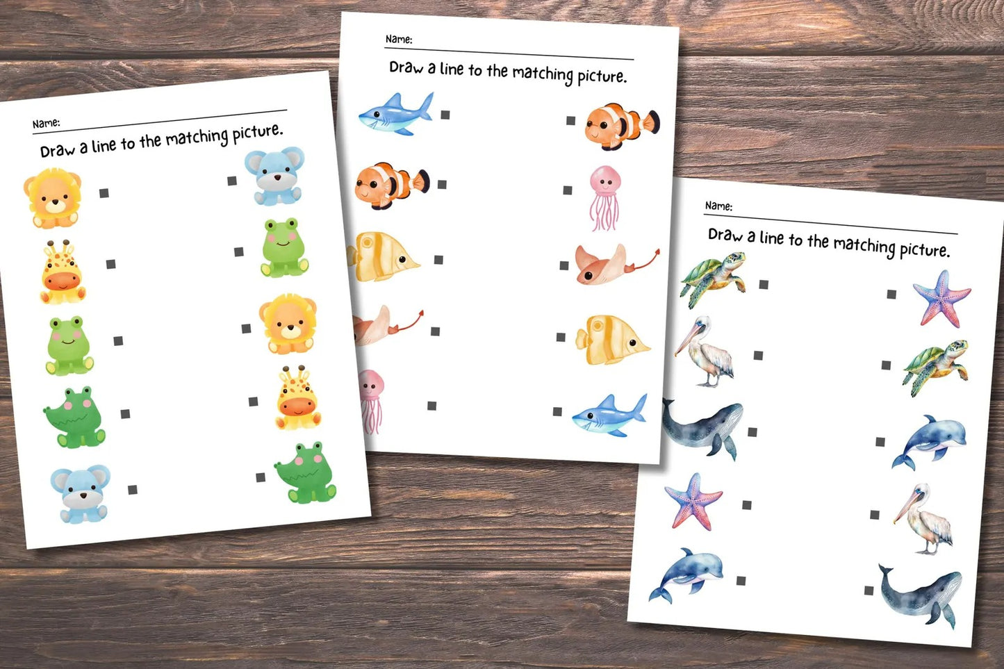 Printable Matching Worksheets for Preschool & Kindergarten | Match the Picture Activity