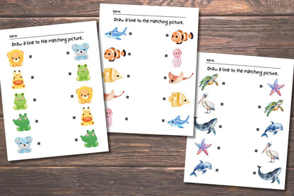 Printable Matching Worksheets for Preschool & Kindergarten | Match the Picture Activity