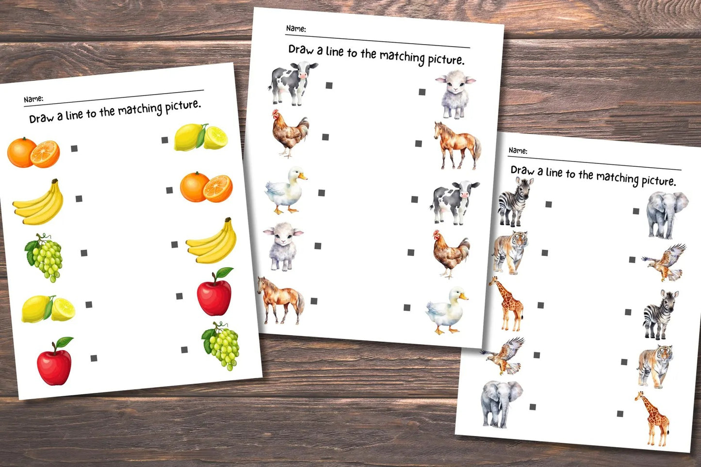 Printable Matching Worksheets for Preschool & Kindergarten | Match the Picture Activity
