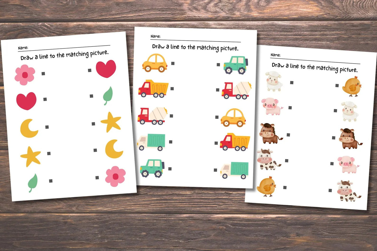 Printable Matching Worksheets for Preschool & Kindergarten | Match the Picture Activity
