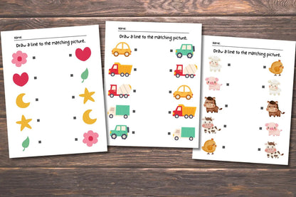 Printable Matching Worksheets for Preschool & Kindergarten | Match the Picture Activity