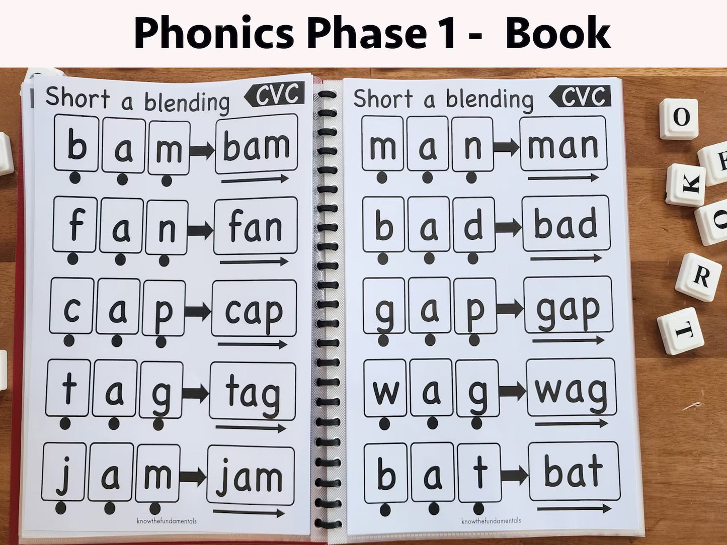 Printable Phonics Workbook for Kids | CVC Words, Sight Words & Blends