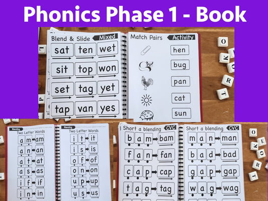 Printable Phonics Workbook for Kids | CVC Words, Sight Words & Blends