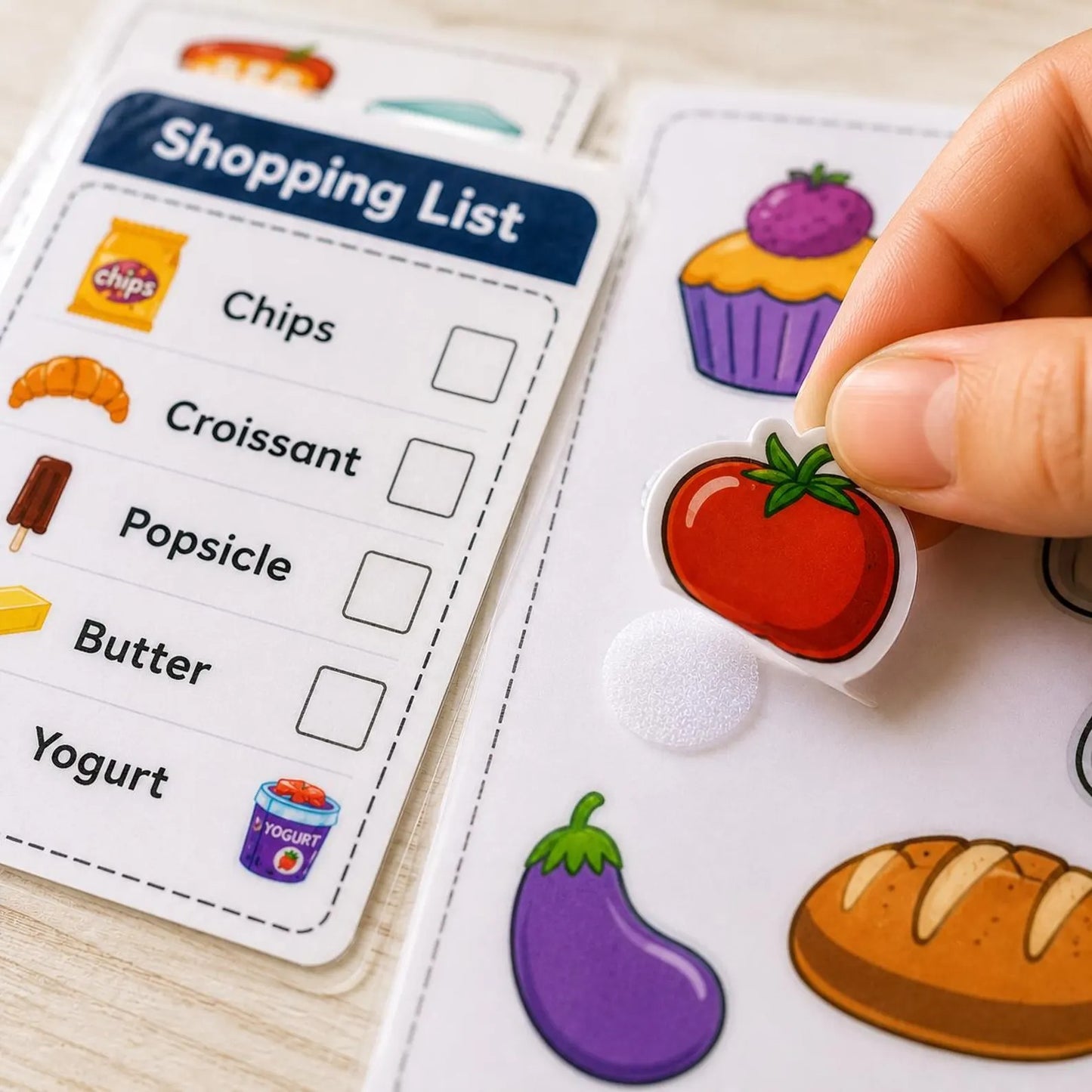 Shopping Busy Book for Toddlers | Printable Grocery Game | Preschool Learning Activity | Matching Game | Kids Busy Book