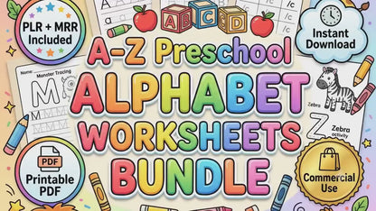 Preschool Alphabet Worksheets Bundle | A-Z Tracing & Phonics Printable PDF