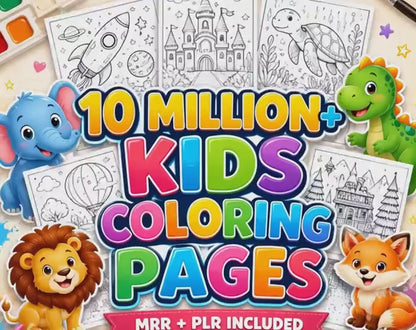 10,000+ Coloring Pages Mega Bundle PLR Kids & Adults, Gift | Digital Products Selling
