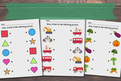 Printable Matching Worksheets for Preschool & Kindergarten | Match the Picture Activity