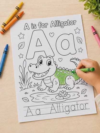 Alphabet Coloring Book for Kids | Printable ABC Worksheets