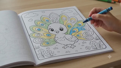 🦁 50 Cute Baby Animals Coloring Book for Kids (Digital PDF Download)