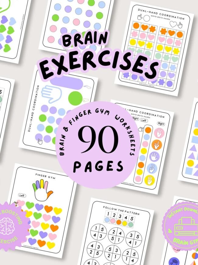 90 Brain & Finger Gym Worksheets for Kids (Printable PDF) 90 Brain & Finger Gym Worksheets for Kids (Printable PDF)