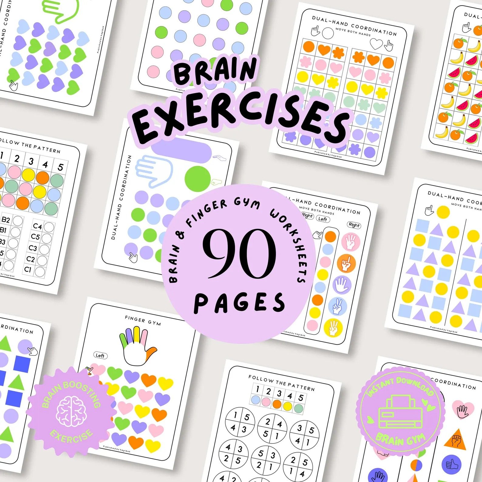 90 Brain & Finger Gym Worksheets for Kids (Printable PDF) 90 Brain & Finger Gym Worksheets for Kids (Printable PDF)