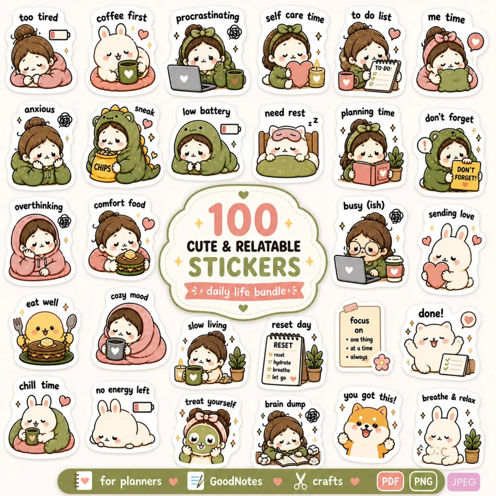 Digital Planner Stickers Bundle – 100 Cute PNG GoodNotes Stickers for Daily Life, Self Care, Cozy Aesthetic iPad Journal | Digital Products Digital Planner Stickers Bundle – 100 Cute PNG GoodNotes Stickers for Daily Life, Self Care, Cozy Aesthetic iPad Journal | Digital Products