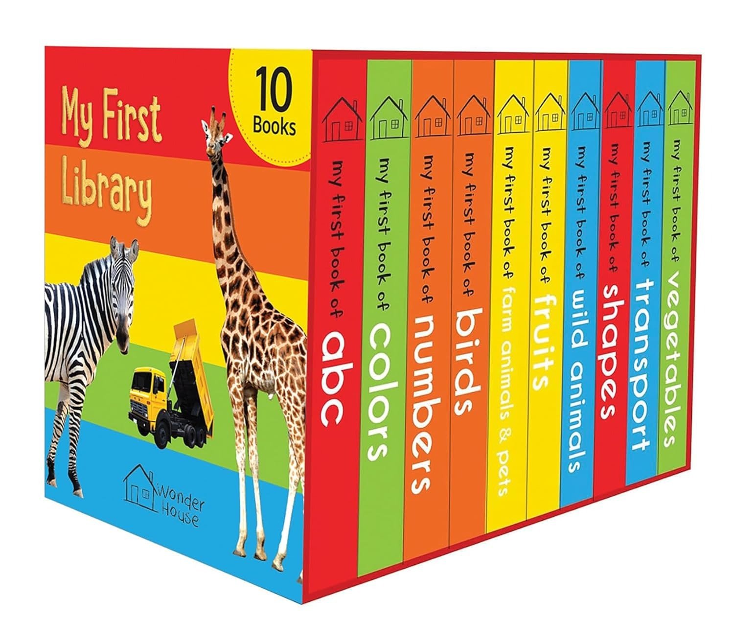 My First Library Box Set for Kids – 10 Board Books for Babies & Toddlers | ABC, Numbers, Shapes, Colors, Animals, Fruits, Vegetables & Transport | Early Learning Books for Ages 0–3 Years My First Library Box Set for Kids – 10 Board Books for Babies & Toddlers | ABC, Numbers, Shapes, Colors, Animals, Fruits, Vegetables & Transport | Early Learning Books for Ages 0–3 Years