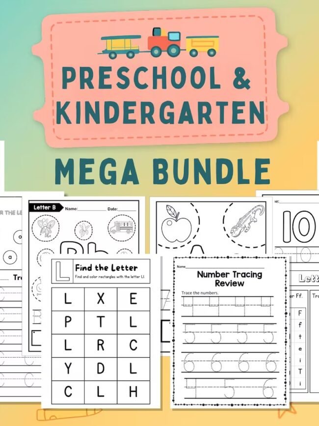 Preschool & Kindergarten Worksheets Bundle | 600+ Pages | Tracing, Alphabet, Math, Dot Marker, Fine Motor Preschool & Kindergarten Worksheets Bundle | 600+ Pages | Tracing, Alphabet, Math, Dot Marker, Fine Motor