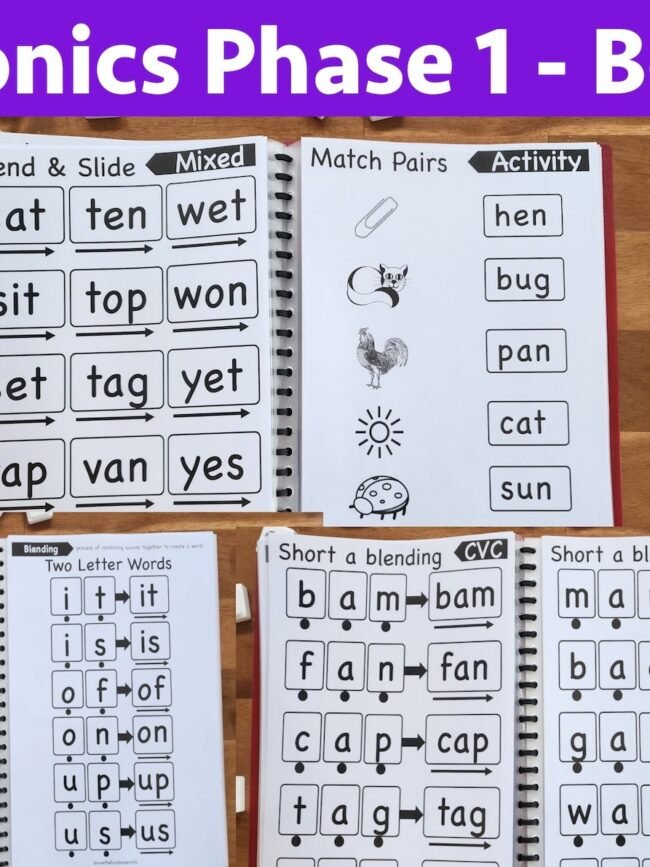 Printable Phonics Workbook for Kids | CVC Words, Sight Words & Blends